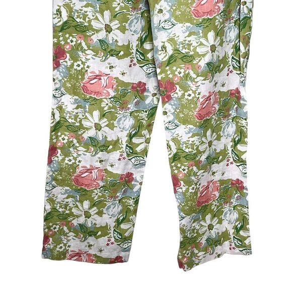 REFORMATION Pinegrove High Rise Linen Pants Summer Of Love Floral Print Size 2 - Picture 3 of 9